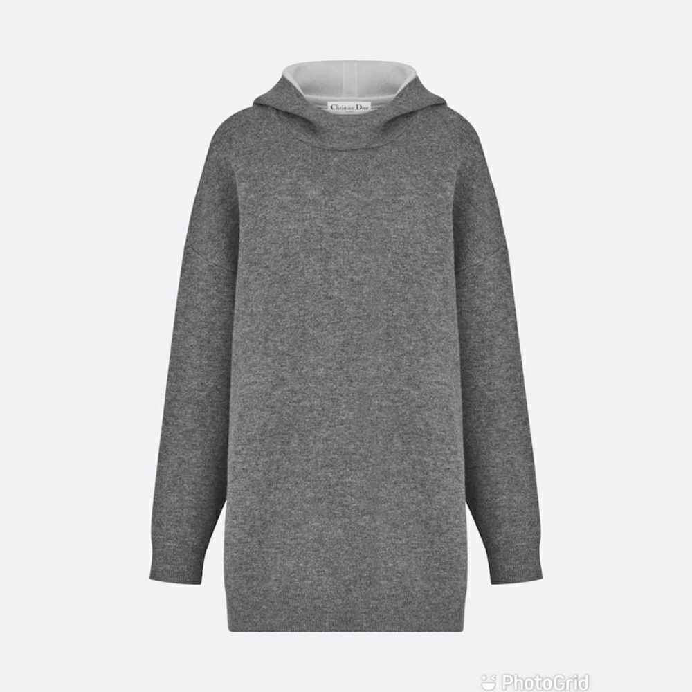 Christian Dior J'ADIOR 8' Hooded Cashmere Sweater with Rear Signature